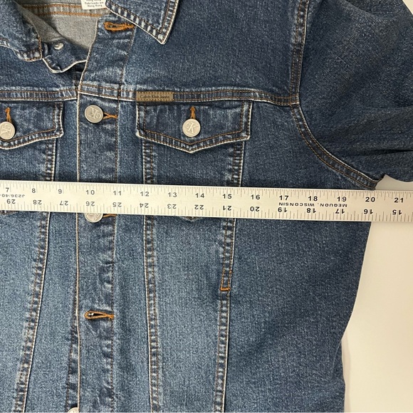 Vintage Calvin Klein Jeans Blue Denim Trucker Jean Jacket 90s Women Size LG - Picture 10 of 11
